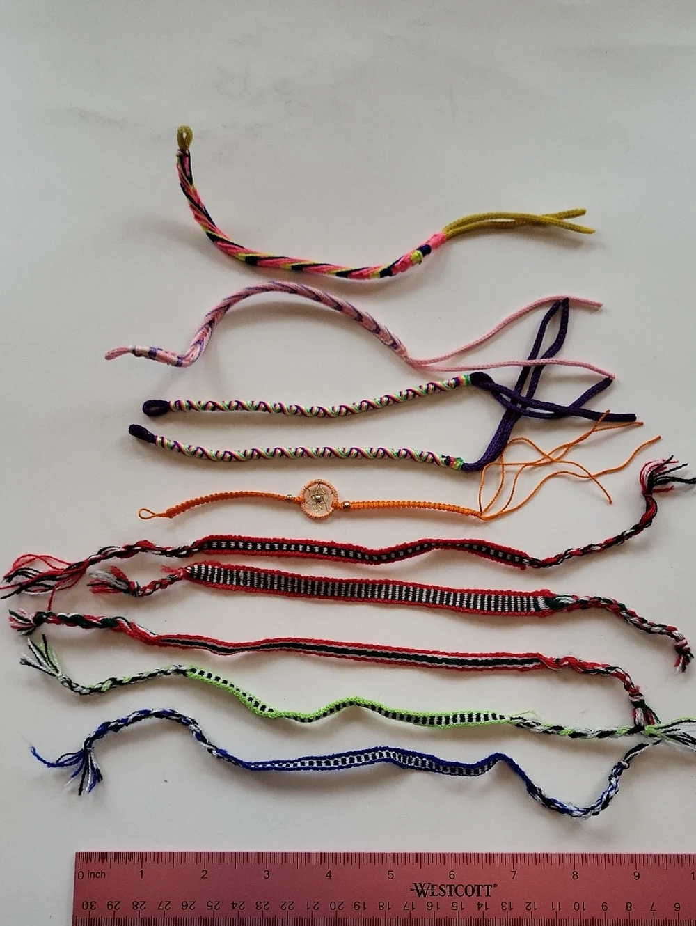 Handmade Multicolor Woven Friendship Bracelets - Set of 10